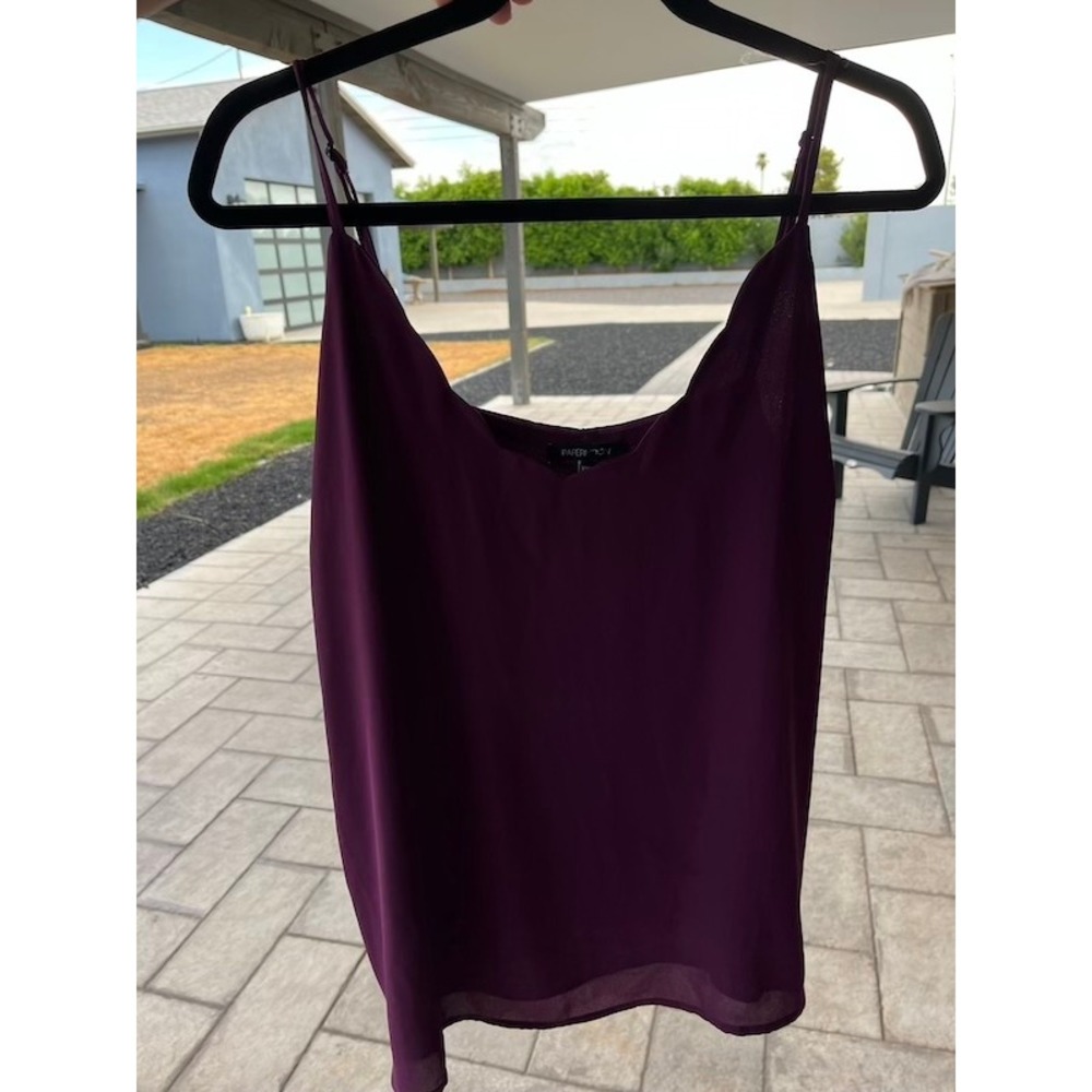 Paper Moon Womens Purple V-Neck Adjustable Strap Camisole Tank Top XXL